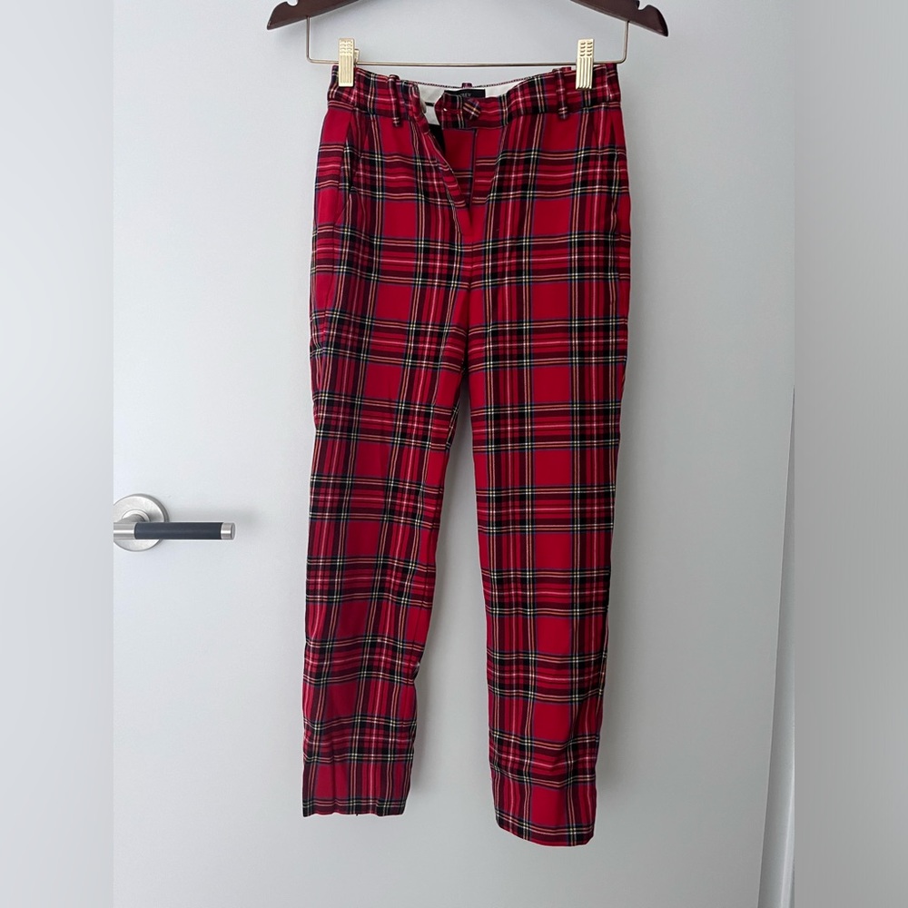 J. Crew Cameron Slim Cropped Plaid Wool Pant